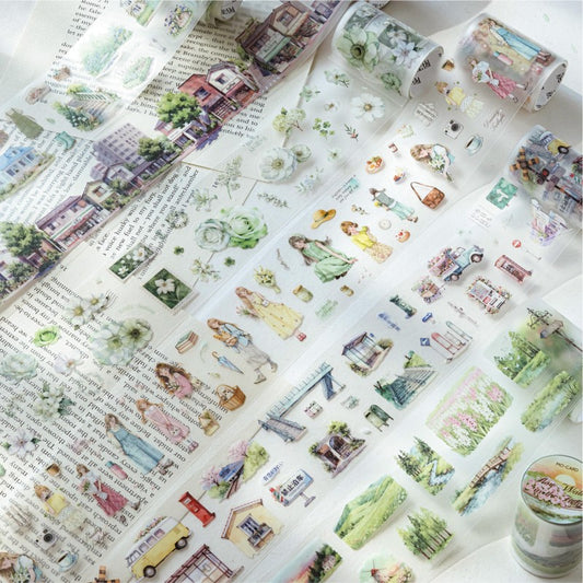 Green Scenery Collection Series Pet Die-Cut Tape