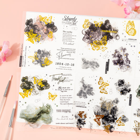 Morning Bloom Series Watercolor Foil Sticker Book