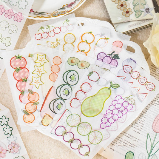 Embroidered Colors Market Series Sticker Book