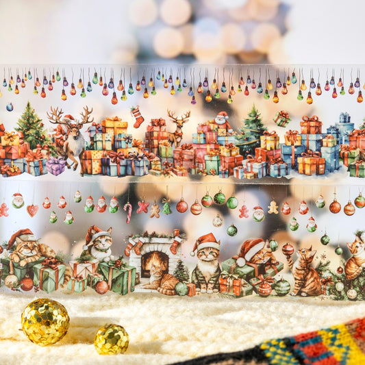 Christmas Day series of house-themed landscape background tape