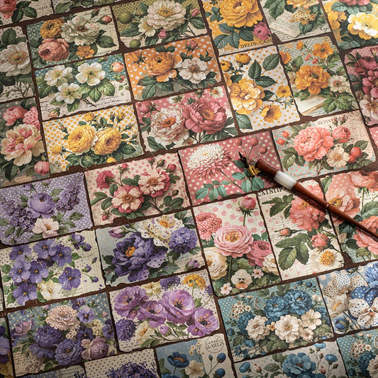 Floral Polka Dots Series Material Paper