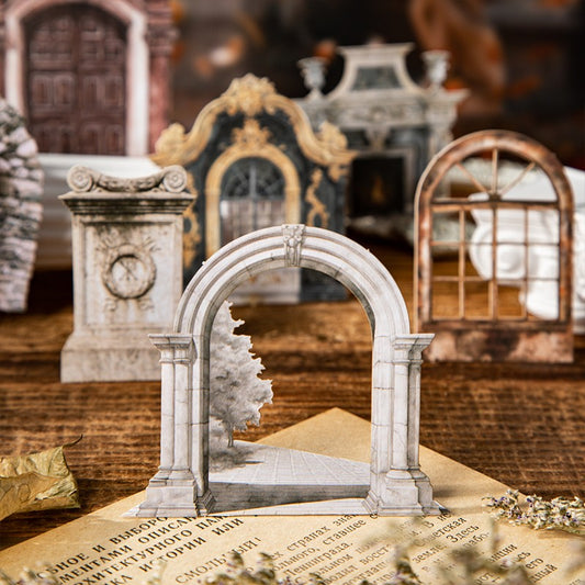 Classical Manor Series Vintage Laser-Cut Cardstock Stickers