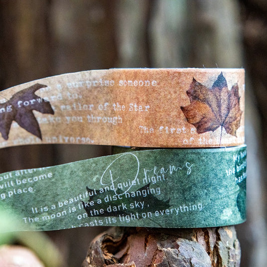 Poetry of a Leaf Series Vintage Fallen Leaf Washi Tape