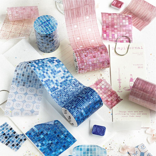 Glass Colored Brick Series Colorful Tile Grid Texture Tape