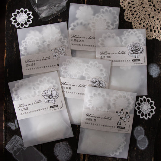Bloom in a Bottle Series – White Ink Gradient Sticker Pack