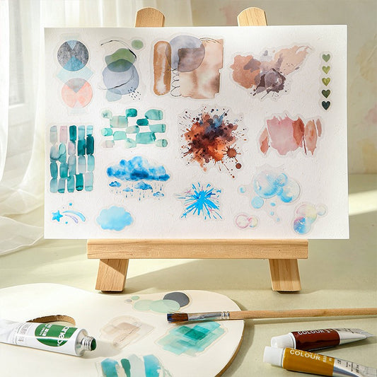 Foggy Watercolor Painting Series Sticker Book