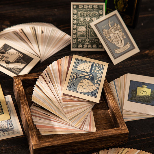 Old Library Bookplate Raw Material Paper