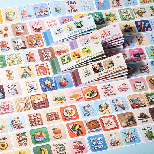 Light Sand Food Painting Series Sticker Book