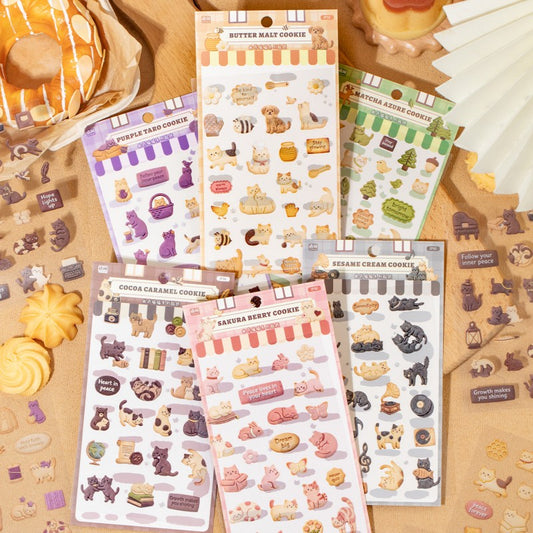 Cookie Cat Cat Series PET stickers