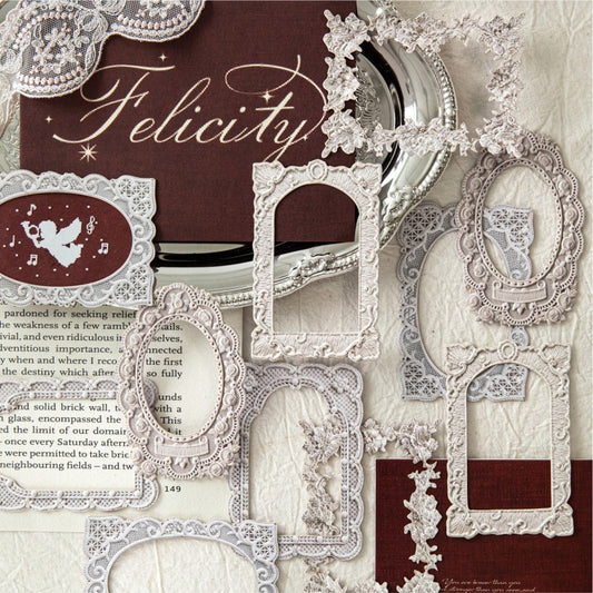 Hook Flower Letter Series Relief Hard Card Sticker Pack