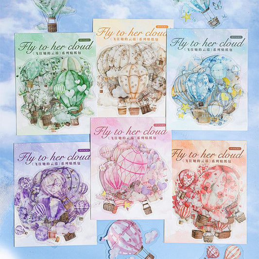 Flying to Her Cloud Series – Hot Air Balloon Sticker Pack