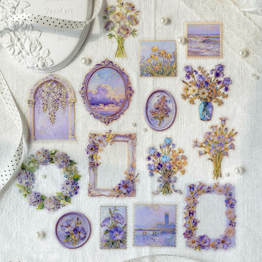 Oil Painting Floral Letter Series Sticker Pack