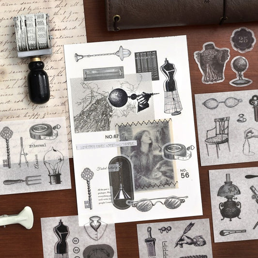 Half-old manuscript sticker sheet