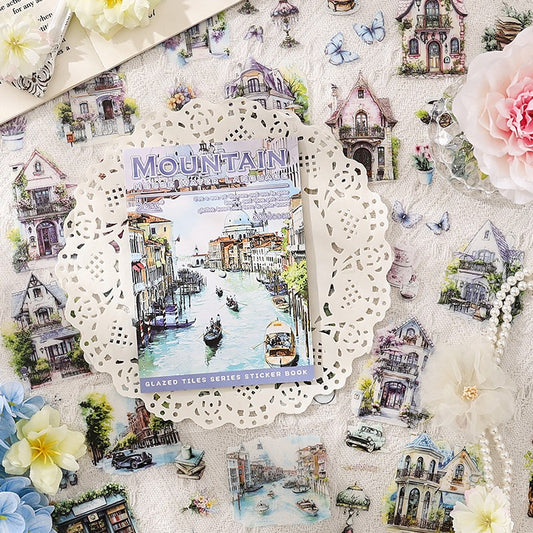 Glazed tile house Series Sticker Books