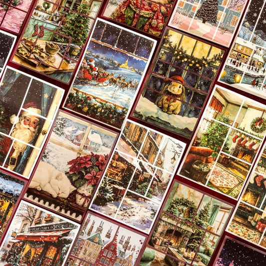 Christmas Wonderland series of house-themed landscape background sticker books