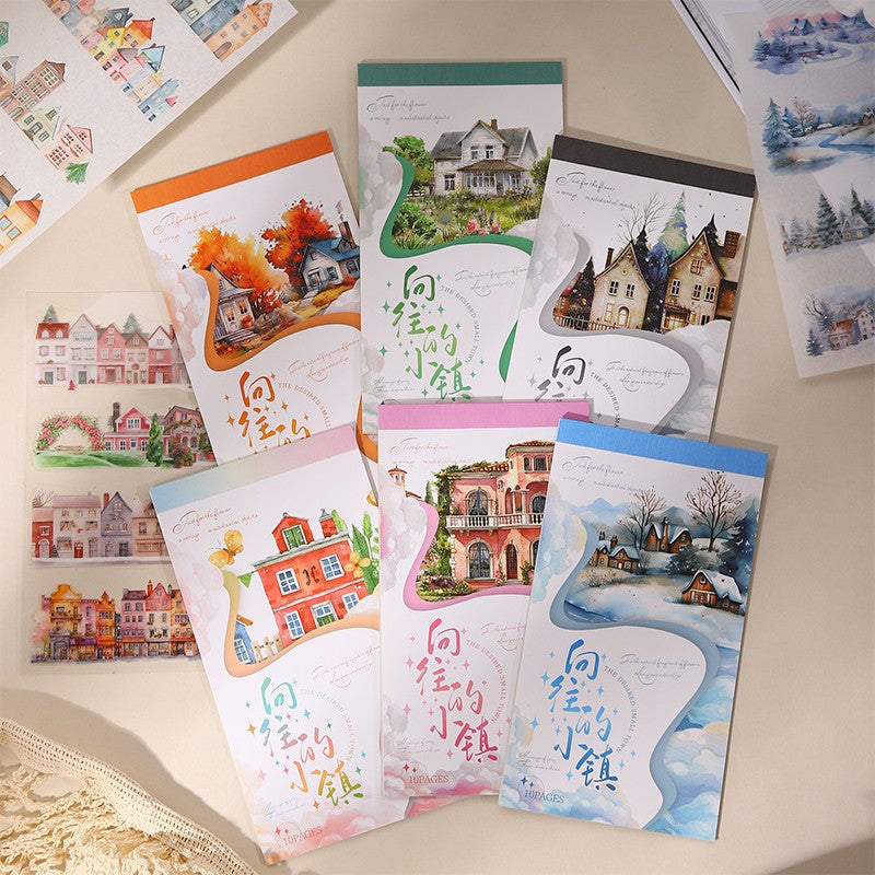 Dreamy Town Series Dual-Material Girl Sticker Book