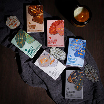 Vintage Leather Series Gold-Embossed Label Stickers