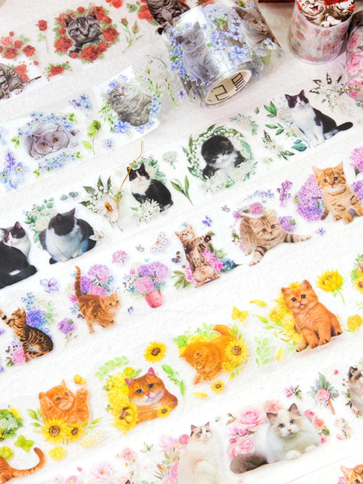 Cat And Floral PET Tape-TAHARA