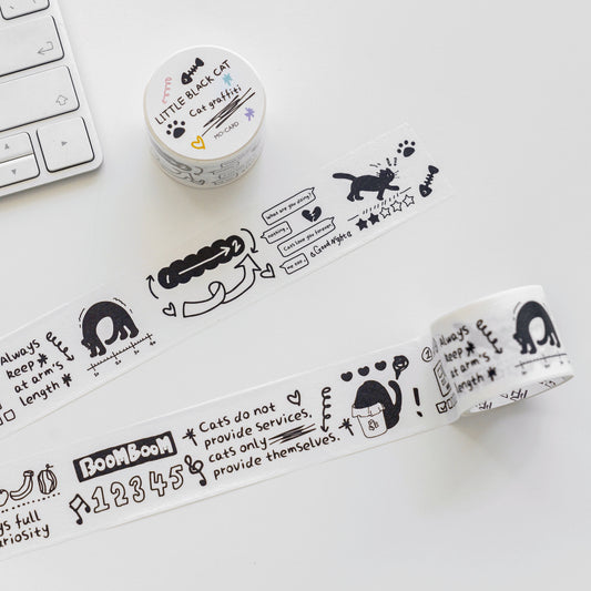 Cute Cartoon Cat Line Style Cat Decoration Handaccount Washi Tape-TAHARA