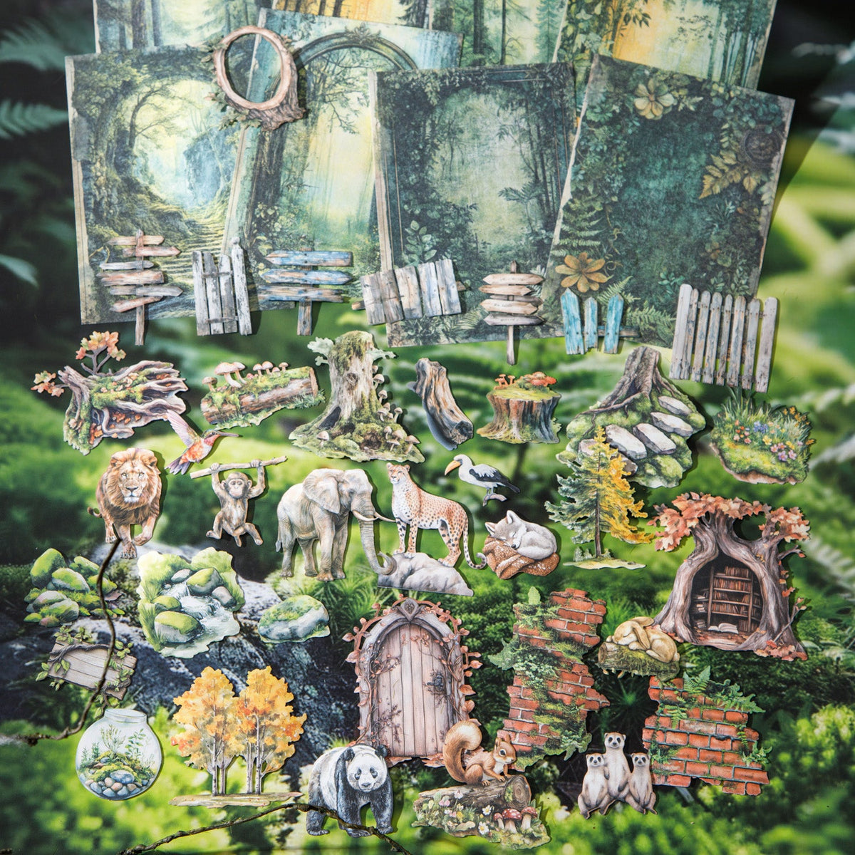 Jungle Sticker Map Jungle Adventure Sticker 100pcs