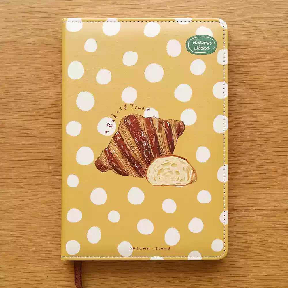 Leather Notebook - Bread Baking Journal with Hand-Drawn Illustrations