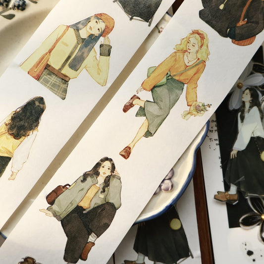 Pre-Cut Retro Girl Tape whole roll