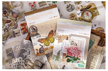 Vintage Butterfly Flower Hand Account Sticker Book-TAHARA