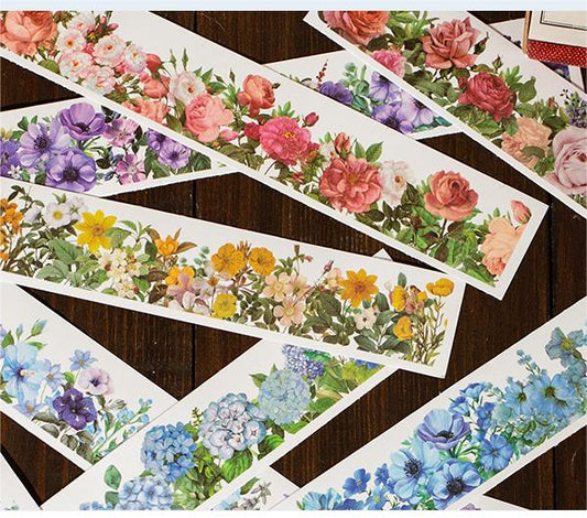 Vintage Floral Strip Stickers-TAHARA