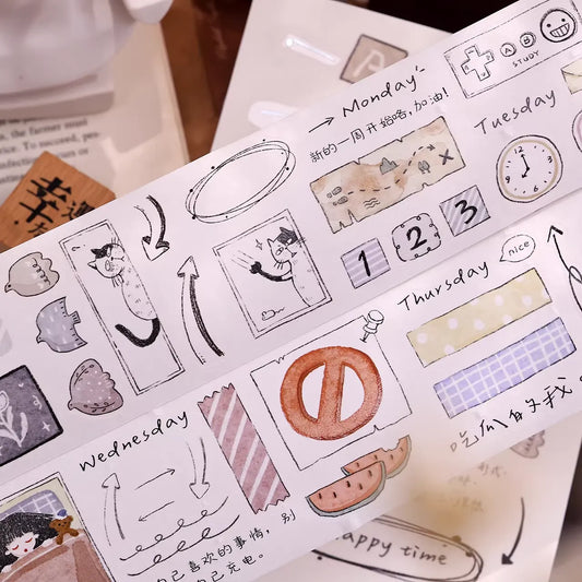 Trivial Daily Life Light Vintage Salt Style Washi PET Tape
