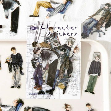 Pedestrians On The Street Corner Stickers 30pcs