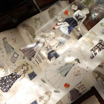 Die-cutting Floral Maider Character Tape