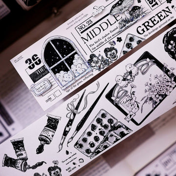 Black and White Art World Retro Fairy Tale Tape