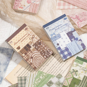 Huayang Floral Vintage Fabric Patchwork Material Book 50PCS