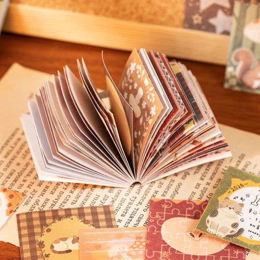 Forest Animal Theme Mini Scrapbook Paper Pad 50 Sheets